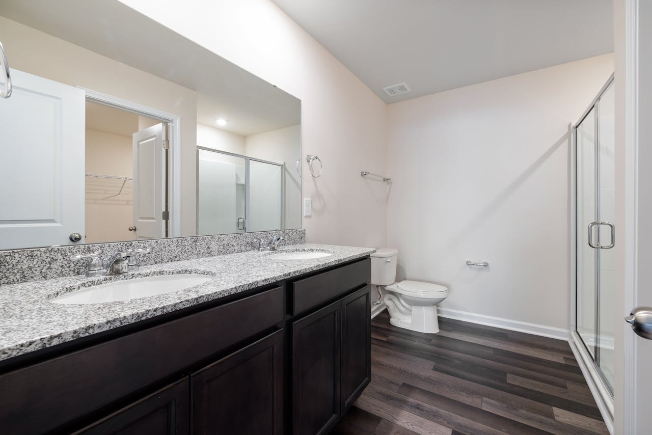 bathroom renovation project with modern shower and vanity